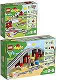 BRICKCOMPLETE Lego Duplo 2er Set: 10882 Eisenbahn Schienen & 10872 Eisenbahnbrücke und S