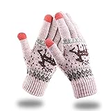 Strickhandschuhe Herren Fingerloser Winter Warme Handschuhe Herren Damen Touchscreen Winddichte Winterhandschuhe Fahrrad Handschuhe Liner Sporthandschuhe Laufhandschuhe F