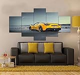 KJHKH Leinwand Drucke 5 Teilig Poster Leinwand Ferari Superauto Kunstdruck Modern Wand Aufhängen Hd Panel Leinwanddrucke 5 Stück Leinwand Bilder Moderne Wandbilder XXL