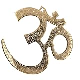 ReiseGut Ohm Zeichen Messing Wanddeko 30cm Wandschmuck Om Symbol Mantra Shanti Hinduismus für Meditation-, Yoga-Studio, Zen-Garten Feng Shui Esoterik Geschenk