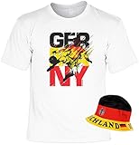 Cooles Fussball Fun T-Shirt Set Europameisterschaft : Germany -- Fanpaket EM T-Shirt + Deutschland Hut Gr: S
