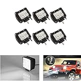Hshelekte LED Arbeitsscheinwerfer, 6x 18W Scheinwerfer 12v für Auto, Traktor, Offroad, LKW, SUV, PKW LED Strahler Zusatzscheinwerfer IP67 Wasserdicht Rückfahrscheinw