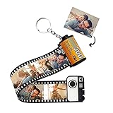 moorcowry Personalisierter Schlüsselanhänger, Filmrolle Schlüsselanhänger mit bunter Fotofilmrolle, Foto-Rollen-Schlüsselbund, Einzigartiges Weihnachtsgeburtstagsgeschenk für die Lieb