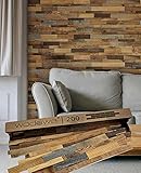 wodewa Designpaneel Wandverkleidung Holz Altholz Kiefer 3D Wandpaneele 0,096m² Holzwandverkleidung Innen Holzverkleidung Holzwand Wohnzimmer S