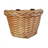 HNTKSM Fahrradkorb Fahrradkörbe Handgewebt Rattan Wicker Bike Bitch Cargo Bag Kinder Fahrrad Front Lenker Halterung Korb Fahrrad Lagerhalter (Color : Brown)