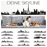 Wandora Wandtattoo Skyline Berlin I schwarz (BxH) 100 x 25 cm I Wohnzimmer selbstklebend Sticker Aufkleber Stadt Städte der Welt Wandsticker Wandaufkleber W1366