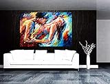 LLXXD Nordische Malerei Frau und Mann Abstrakte Körperkunst Graffiti Ölgemälde Leinwanddruck für Schlafzimmer Hotel Wanddekoration-50x70cm （kein Rahmen）