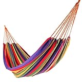 FSHDWC Hängematte für den Außenbereich, 190 x 80 cm, Hängematte, Schaukelstuhl, Hängematte, starke Kugellager, langlebig, stabiles Überlebens-Set (Farbe: Rot)