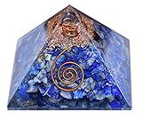 Heilkristalle Chakra Steine Emf Schutz Orgon Pyramide Reiki Energie Meditation Negative Ionen Generator Pyramide für positive Energie mit Quarz und Kupfer (Lapislazuli, 65 mm - 75 mm)