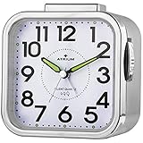 ATRIUM Seniorenwecker analog Quarz ohne Ticken große Zahlen extra laut silber A530-19