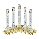 Relaxdays 5 x Party Popper 40 cm im Konfettikanonen Set, Konfetti Bombe für Hochzeit und Geburtstag, Konfetti Shooter 6-8 m Effekthöhe, G