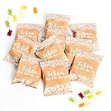 25 Stück kleine Päckchen hell-braun natur Gummibärchen give-away Gastgeschenk SCHÖN DASS DU DA BIST Mitgebsel Hochzeit Geburtstag Fest Geschenk Kunden Gäste g