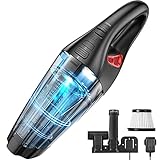 Handstaubsauger 7500Pa, Akku Handstaubsauger (30min Laufzeit, 3~4h Schnellladung, Wandmontage, waschbarer Hepa-Filter, LED-Taschenlampe) Handstaubsauger Akku Beutellos für Auto, Haushalt, T