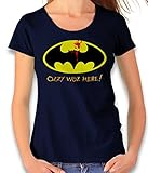 Ozzy Woz Here Batman Damen T-Shirt dunkelblau L