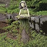 AIflyMi Sherwood Feh-Fairy-Statuen mit Vogel-Feeder - Elfen Harz Kolibri-Feeder Garten-Skulpturen Ornament Blatt, Tale Statue Decor für Home Outdoor Lawn Garden Park