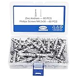 Froiny 120 Teile/Satz Gipskartonplatte Trockenmauer Zinklegierung Hohlwand Selbstbohrender Wandstecker M4.2 Gewindeschraub
