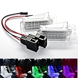 2x LED Module Fußraumbeleuchtung - weiß blau lila grün rot SMD Modul Fußraum Set (blau)