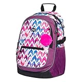 Baagl Schulrucksack für Mädchen - Schulranzen für Kinder mit ergonomisch geformter Rücken, Brustgurt und reflektierende Elemente (Hawaii)