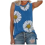 Tank Top Damen T Shirt Oberteile Blatt Print Weste Ärmelloses lose Crop Tops T-Shirt Cami Crop Top Blusen Tunika Tanktop