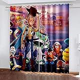 Toy Story Vorhänge Blickdicht Anime Kinder Verdunkelungsvorhänge Blickdichte Gardinen mit Ösen für Wohnzimmer Schlafzimmer Kinderzimmer 2er Set H160xB92