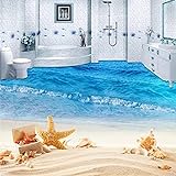 3D Boden Wandbild Tapete Sea Wave Strand Foto Aufkleber Wandtattoos Badezimmer Wohnzimmer Pvc Selbstklebende Bodenmalerei 400X280