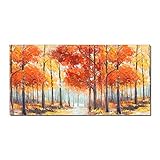 ZNYB Abstrakte Bilder Leinwand Yiqing abstrakte Bäume mit orange gelbem Ölgemälde 100% Hand bemalt große Leinwand Moderne Wand Kunst für Heim Dek