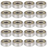 20 Pack 608 ZZ Kugellager, Lagerstahl & Doppeleisen versiegelt Miniatur-Rillenkugellager 608 zz Lager für Skateboards, Inline Skates, Roller, Roller Blade Skates & Long Boards (8mm x 22mm x 7mm)