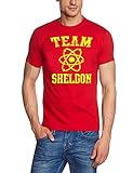 Coole-Fun-T-Shirts T-Shirt Team Sheldon - Big Bang Theory ! Vintage, rot gelb, S