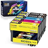 ONEINK 603XL Tintenpatrone Ersatz kompatibel mit Epson 603 XL Tinte für Epson Expression Home XP-2100 XP-4100 XP-4105 XP-2105 XP-3100 XP-3105 WorkForce WF-2850 WF-2810 WF-2830 (5er-Pack)