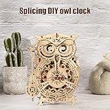 Chibao 3D Holz Puzzle Uhr, Modell Kits Geschenk für Erwachsene & Jugend liche Eulen I