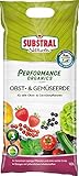 Substral Performance Organics Obst-& Gemüse Erde, Premium Bio Erde für alle Obst- & Gemüsepflanzen, 10L