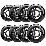 Mehomei Inline Skate Räder Ersatz 80mm Inliner Rollen 85A für Indoor Outdoor Freizeitskaten, Rollen für Inline Skaten，Schwarz, 8er Pack