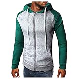 Xiangdanful Herren Kapuzenpullover Langarm Lässiges Hoodie Sweatshirt Einfarbig Sports Pullover Hooded Sweat Outdoorjacke Sportjacke Kapuzenjacke Sweater Kapuzenpulli Sweatjack