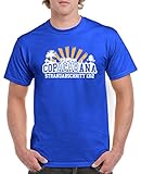 Comedy Shirts - Copacabana Strandabschnitt 1312 - Herren T-Shirt - Royalblau/Weiss-Gelb Gr. XL