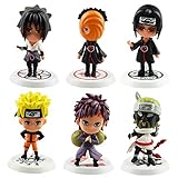 Naruto Cake Topper, FANDE 6 Stück Naruto-Figuren Modell Kuchen Dekoration Lieferungen Cake Topper für Geburtstag Party