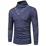 QWERD Herren Strick-Pullover Schalkragen Slim Fit Winter Moderner Männer Pulli Langarm T-Shirt mit Kragen Herren Hoodie-Longsleeve Winterpullover mit Schalkragen Warmer Herrenpullover Strickp