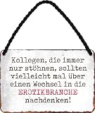 Blechschild ''Kollegen die Immer nur stöhnen. Erotikbranche'' 18x12cm Geschenk Lustige Sprüche Feier Vintage Retro Geburtstag Deko Party Überraschung Fan Sarkasmus Ironie Funny Schwarzer H