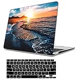 AOGGY Kompatibel mit MacBook Air 13 Zoll Hülle A1466/A1369 (2010–2017 ältere Version), farbige Kunststoff-Hartschale und Tastatur-Abdeckung – Ocean S