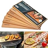 6er Pack Räucherbretter aus kanadischen Zedernholz | ca. 37x14x1cm Grillbretter bw. BBQ-Bretter ideal für Fisch Gemüse Fleisch | Räucherplanken für mehr Aroma & echtes Geschmackserleb