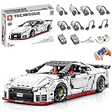 HEID Technik Sportwagen Bauset für Nissan GTR, 4098 Klemmbausteine Technik Auto Modellbausatz Kompatibel mit Lego T