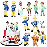 SUNSK Tortendeko Feuerwehrmann Kuchen Topper Kuchendeckel für Kinder Geburtstagstorte Geschenke Garten Dekoration Ornamente(12 Stück)