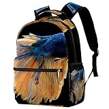 Rucksack Damen Wanderrucksäcke Kinder Schulrucksack Mädchen Teenager Kinderrucksack Geschenk für Schulanfang Betta Fisch 29.4x20x40