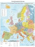 Große Europakarte mit Laminierung (beschreib- und abwischbar): Maßstab 1:4.000.000, Poster von Europa mit Bundesländern und Schengenraum, Auflage 2020 Brex