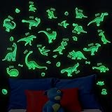 6 PCS Dinosaurier Wandsticker Kinder,Wandtattoo Kinderzimmer Junge,Tier Leuchtend Wandaufkleber,Dino Leuchtsticker für Jungen Schlafzimmer Geschenke, Dinosaurier Wanddeko Baby
