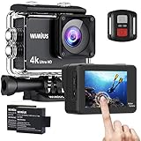 Relimi Action Cam 4K 16MP Touch Screen WiFi HD Action Kamera wasserdichte Unterwasserkamera 30M Sport Camera 170° weitwinkel Objektiv mit Fernbedienung 2 Akkus 1050mAh und Zubehö