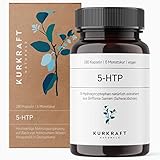 Kurkraft® 5-HTP - LABORGEPRÜFT - 180 Kapseln - 100mg reines 5-HTP - OHNE Zusatzstoffe wie Füllstoffe und Trennmittel - aus Griffonia-Samenextrakt - deutsche Produk