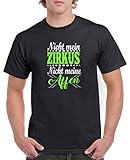 Comedy Shirts - Nicht mein Zirkus, Nicht Meine Affen - Herren T-Shirt - Schwarz/Weiss-Neongrün Gr. 3XL