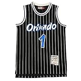 KKSY Herren Trikots Orlando Magic #1 Anfernee Hardaway Basketball Trikots Retro Atmungsaktive Weste,Black,L