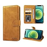 Luburs iPhone 13 Pro Max 5G Hülle, Flip hülle [Einzigartig Magnetverschluss] [Premium PU Leder] [Standfunktion] [Kartenfach] Schutzhülle Stoßfest case für iPhone 13 Pro Max Ledertasche-6.7',Khak