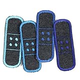 Flickli Pflaster 3 x 8,3cm Bügelflicken blue Jeans bio Set 4 Flicken zum aufbügeln b